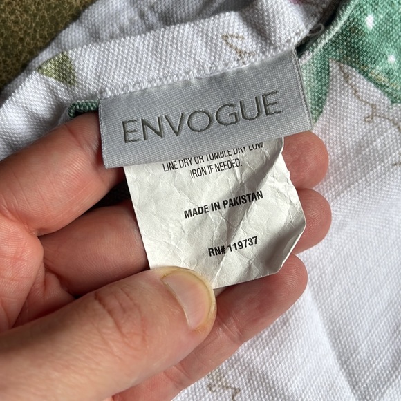 Envogue 100% cotton cactus floral script print shower curtain - Picture 2 of 5